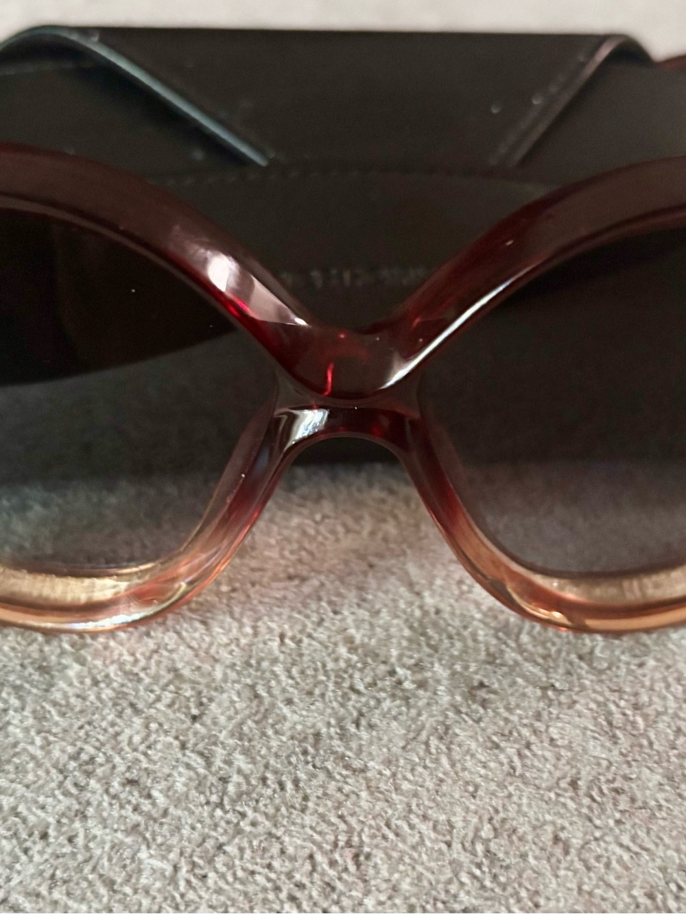 Dior Burgundy to Amber Gradient Oversized Sunglasses